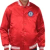 LA Clippers Starter Red Full Snap Satin Varsity Jacket