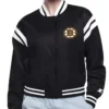 Laury Boston Bruins Printed Black Varsity Jacket