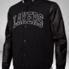 Leannon Los Angeles Lakers Black Wool Varsity Jacket
