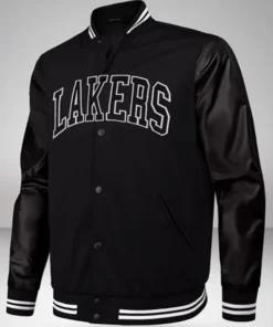Leannon Los Angeles Lakers Black Wool Varsity Jacket