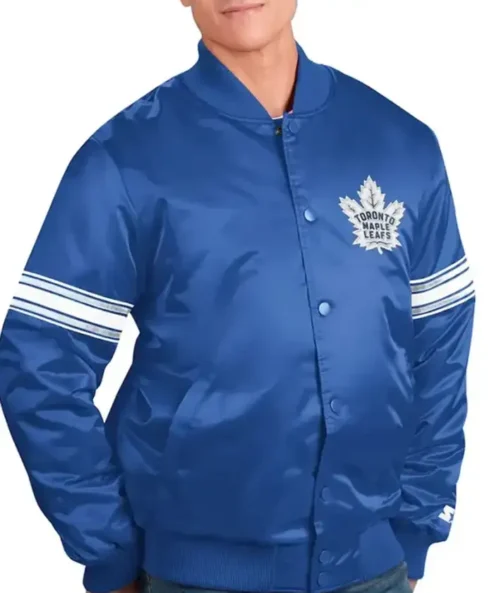 Lera Toronto Maple Leafs Blue Pick And Roll Varsity Jacket