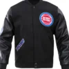 Lesch Detroit Pistons Black Wool Varsity Jacket