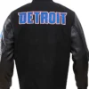 Lesch Detroit Pistons Black Wool Varsity Jacket Back