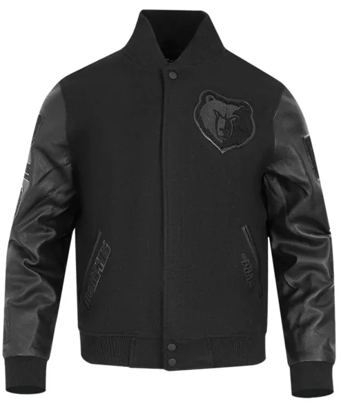 Leuschke Memphis Grizzlies Black Wool Varsity Jacket