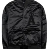 Los Angeles Angels Black Satin Bomber Jacket