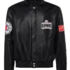 Los Angeles Clippers Black Full Snap Leather Jacket