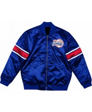 Los Angeles Clippers Blue Satin Zip Jacket
