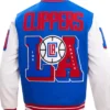 Los Angeles Clippers Blue Wool Varsity Jacket Back
