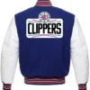 Los Angeles Clippers Full Snap Wool Varsity Jacket Back