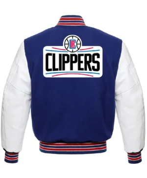 Los Angeles Clippers Full Snap Wool Varsity Jacket Back