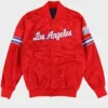 Los Angeles Clippers Red Satin Full Snap Jacket