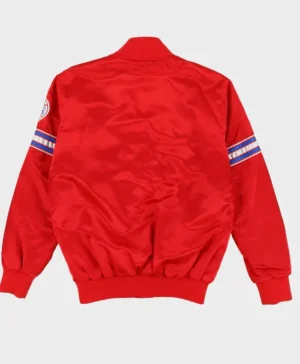 Los Angeles Clippers Red Satin Full Snap Jacket Back