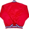 Los Angeles Clippers Red Vintage Satin Varsity Jacket Back