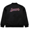 Los Angeles Lakers Black Bomber Zipper Jacket Back
