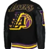 Los Angeles Lakers Black Wool Varsity Jacket Back
