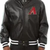 MLB Arizona Diamondbacks Black Bomber Leather Jacket