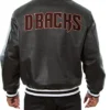 MLB Arizona Diamondbacks Black Bomber Leather Jacket Back