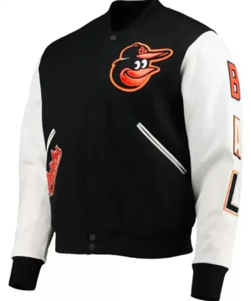 MLB Baltimore Orioles Logo Black And White Jacket