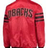 MLB Diamondbacks Red Zip Bomber Jacket Back