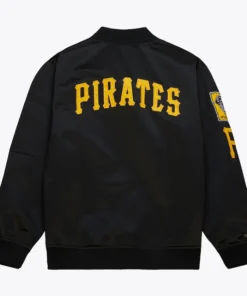 MLB Pittsburgh Pirates Black Zipper Bomber Jacket Back