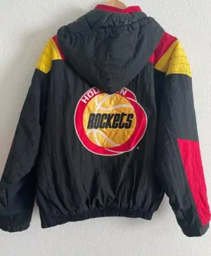 Marguerite Houston Rockets Vintage Starter Pullover Jacket Back