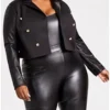 Marsha Warfield The Upshaws s04 Black Leather Crop Blazer