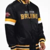 Meagan Boston Bruins Home Game Black Varsity Jacket