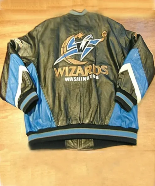 Melyna Washington Wizards Vintage Leather Bomber Jacket Back