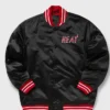 Miami Heat Black And Red Satin Varsity Jacket