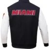 Miami Heat Black And White Wool Varsity Jacket Back