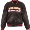 Miami Heat Championship Black Satin Varsity Jacket