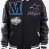 Miami Heat Mashup Black Wool Varsity Jacket