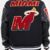 Miami Heat NBA Black Wool Varsity Jacket Back