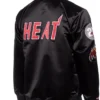 Miami Heat Satin Black Full Zip Bomber Jacket Back