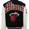 Miami Heat Team Black Wool Varsity Jacket Back