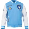 Milwaukee Brewers Sky Blue Letterman Varsity Wool Jacket