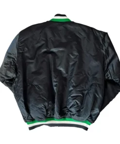 Milwaukee Bucks 90s Black Satin Varsity Jacket Back