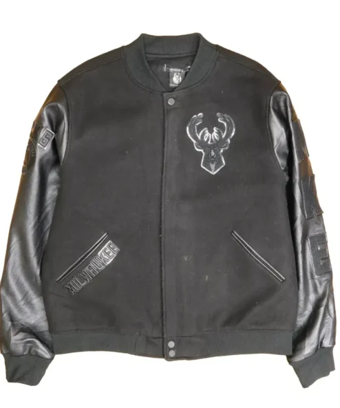 Milwaukee Bucks Black Wool Varsity Jacket