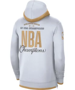 Milwaukee Bucks Championship White And Gold Hooded Jacket Back