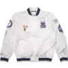Milwaukee Bucks White Satin Varsity Jacket