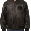Minnesota Timberwolves Black Bomber Leather Jacket