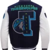 Minnesota Timberwolves Navy Wool Varsity Jacket Back