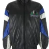 Minnesota Timberwolves Vintage Zip Leather Jacket