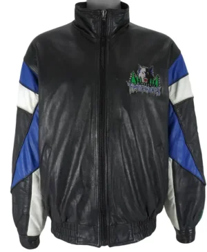 Minnesota Timberwolves Vintage Zip Leather Jacket