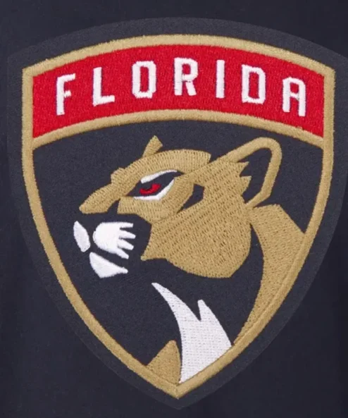 Monte Florida Panthers Bomber Navy Blue Wool Jacket