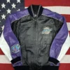 Myriam Utah Jazz Vintage Full Zipper Leather Bomber Jacket