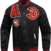 NBA Atlanta Hawks Black And Red Satin Jacket​