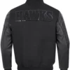 NBA Atlanta Hawks Black Wool Varsity Jacket​ Back