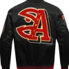 NBA Atlanta Hawks Black and Red Satin Jacket Back