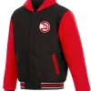NBA Atlanta Hawks Black and Red Wool Jacket